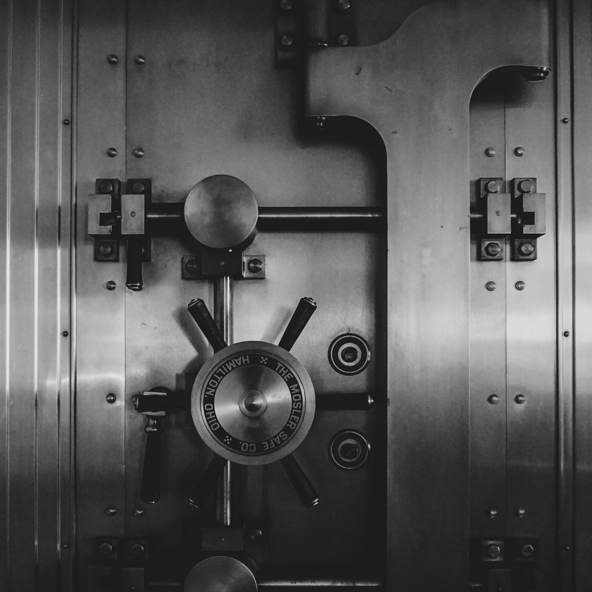 Black and silver door knob